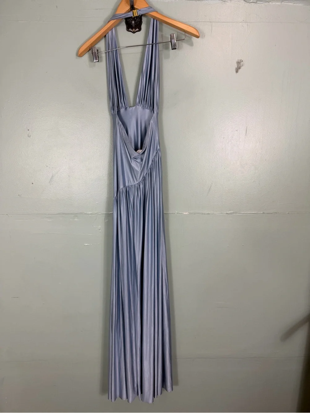 Delfi Collective Rae Dress In Sapphire Blue Maxi Open Back Small